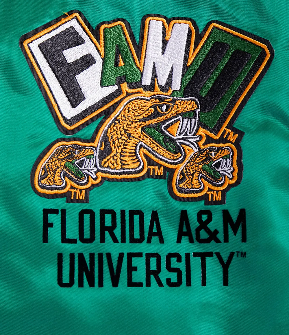 FLORIDA A&M UNIVERSTIY HOMECOMING MEN'S RIB SATIN JACKET (KELLY GREEN)