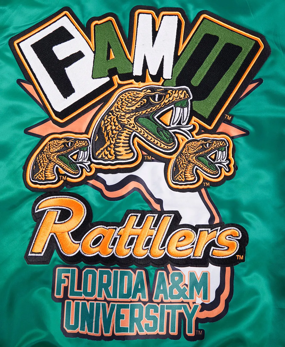 FLORIDA A&M UNIVERSTIY HOMECOMING MEN'S RIB SATIN JACKET (KELLY GREEN)