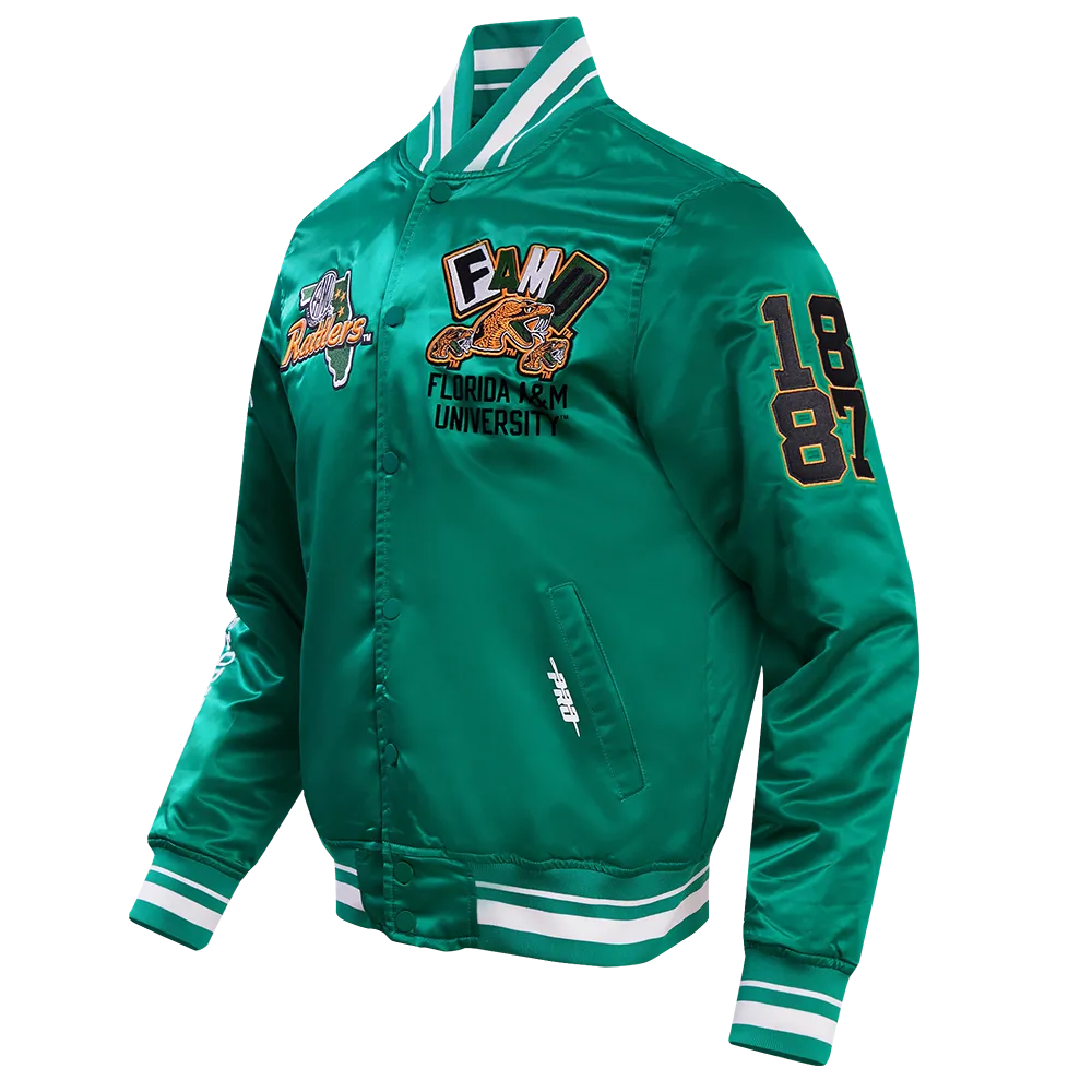 FLORIDA A&M UNIVERSTIY HOMECOMING MEN'S RIB SATIN JACKET (KELLY GREEN)