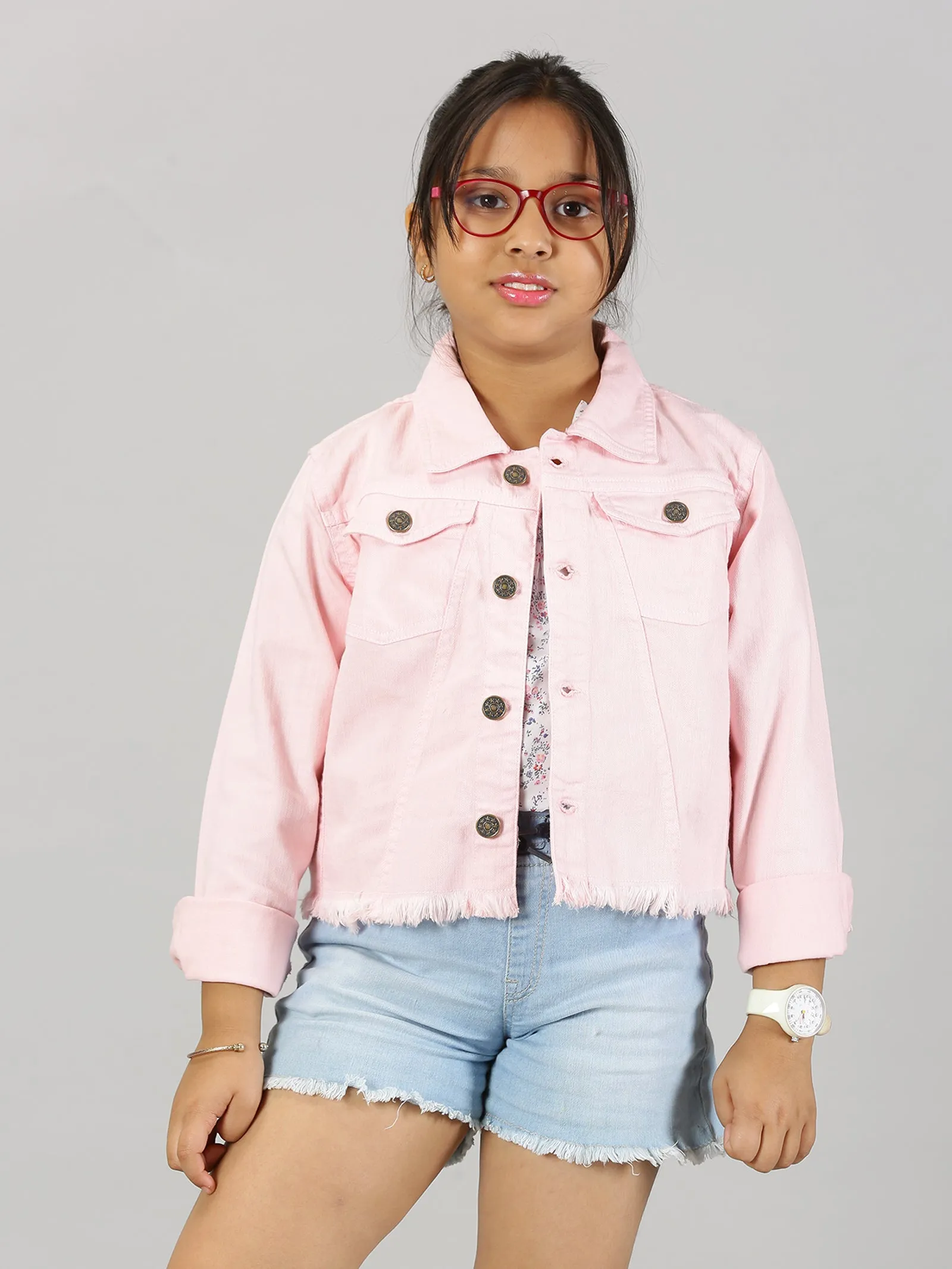 Girls Denim Short Jacket