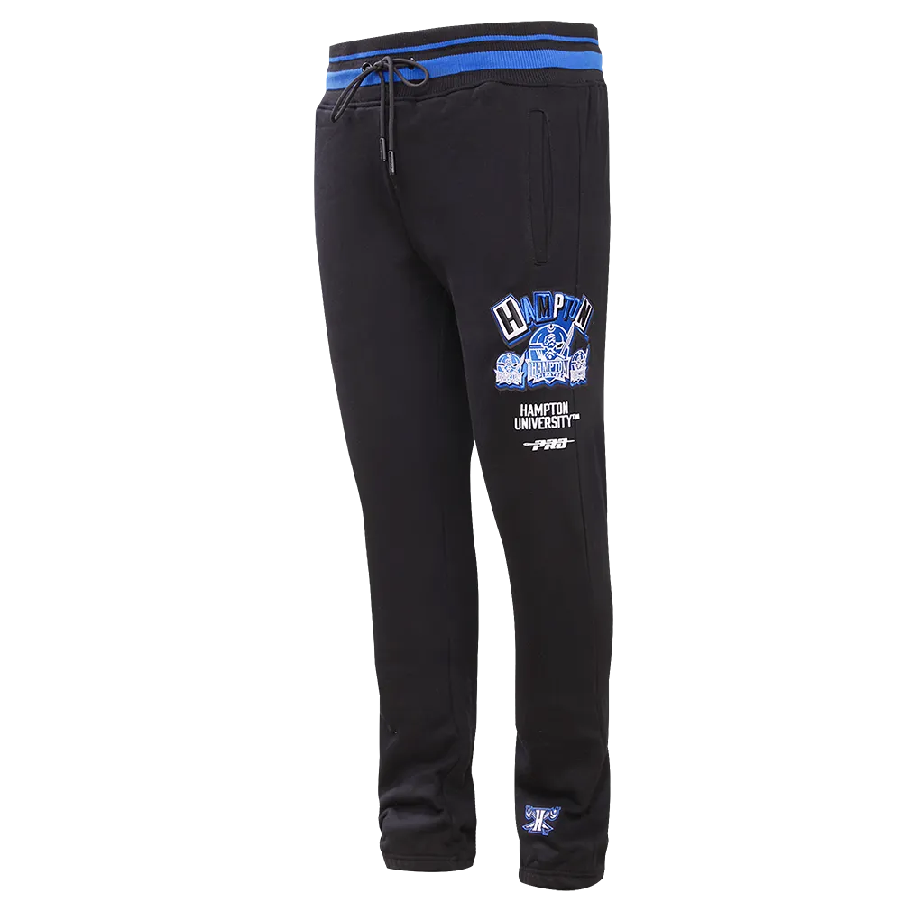 HAMPTON UNIVERSITY HOMECOMING MEN'S RIB SWEATPANT (BLACK/ROYAL BLUE/BLACK)