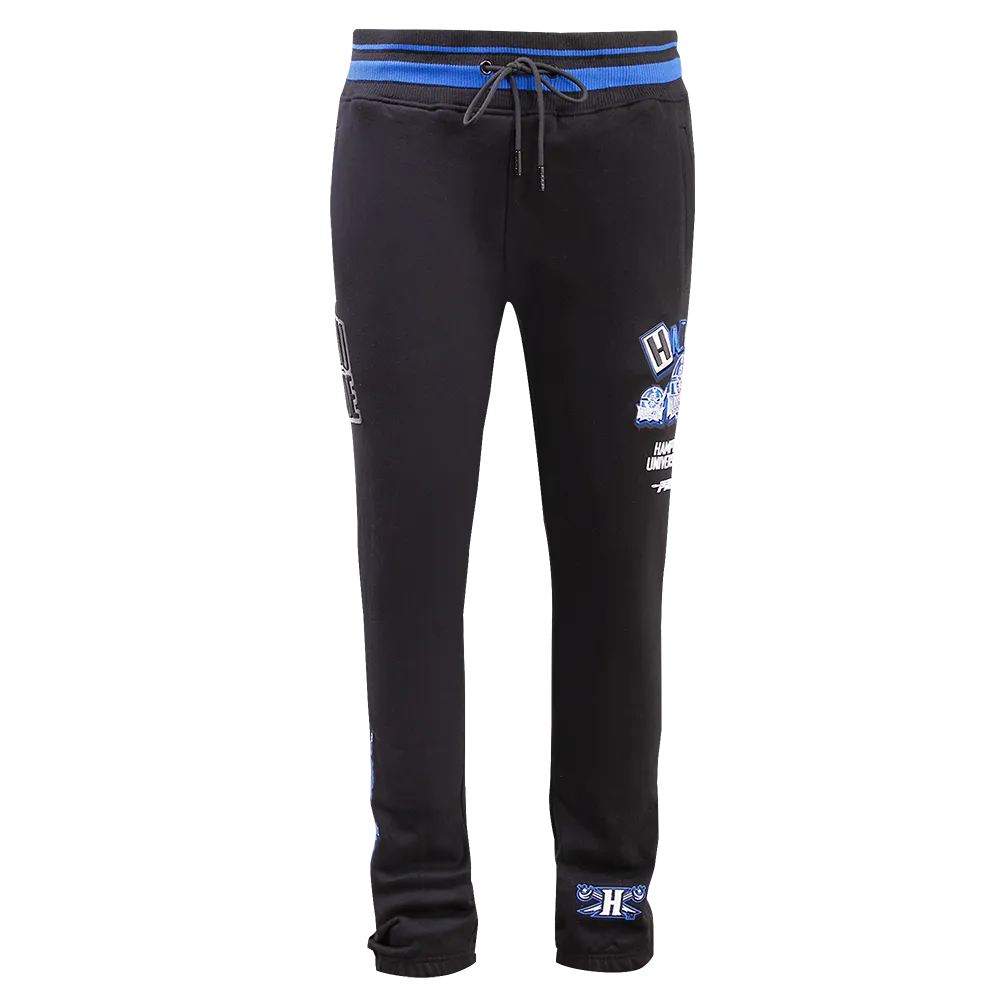 HAMPTON UNIVERSITY HOMECOMING MEN'S RIB SWEATPANT (BLACK/ROYAL BLUE/BLACK)