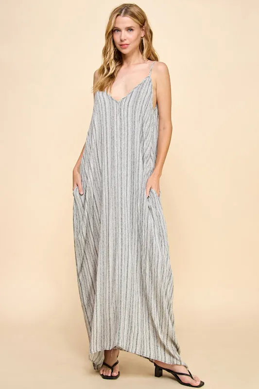 HERRINGBONE COCOON MAXI DRESS