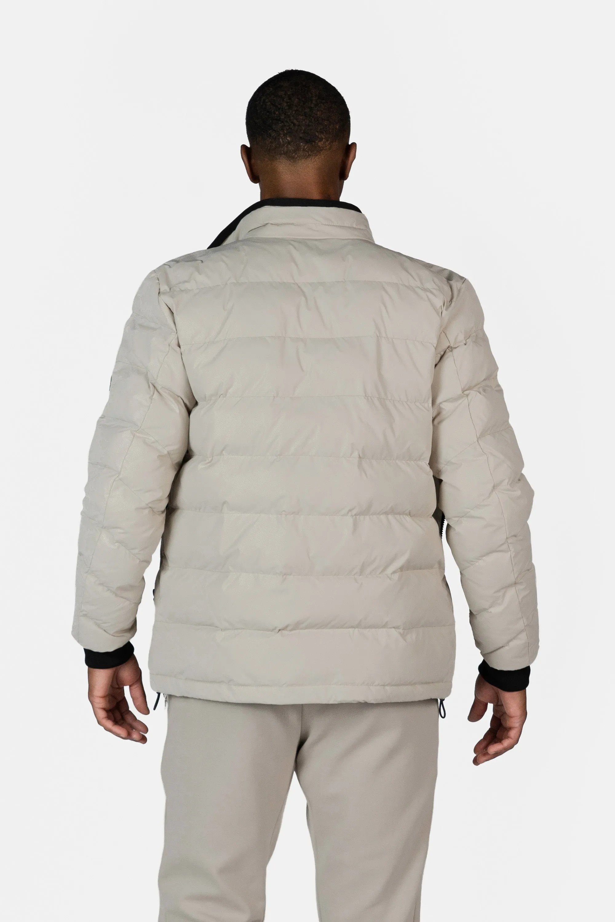 Hexline Regular Fit Puffer Jacket Silver Lining