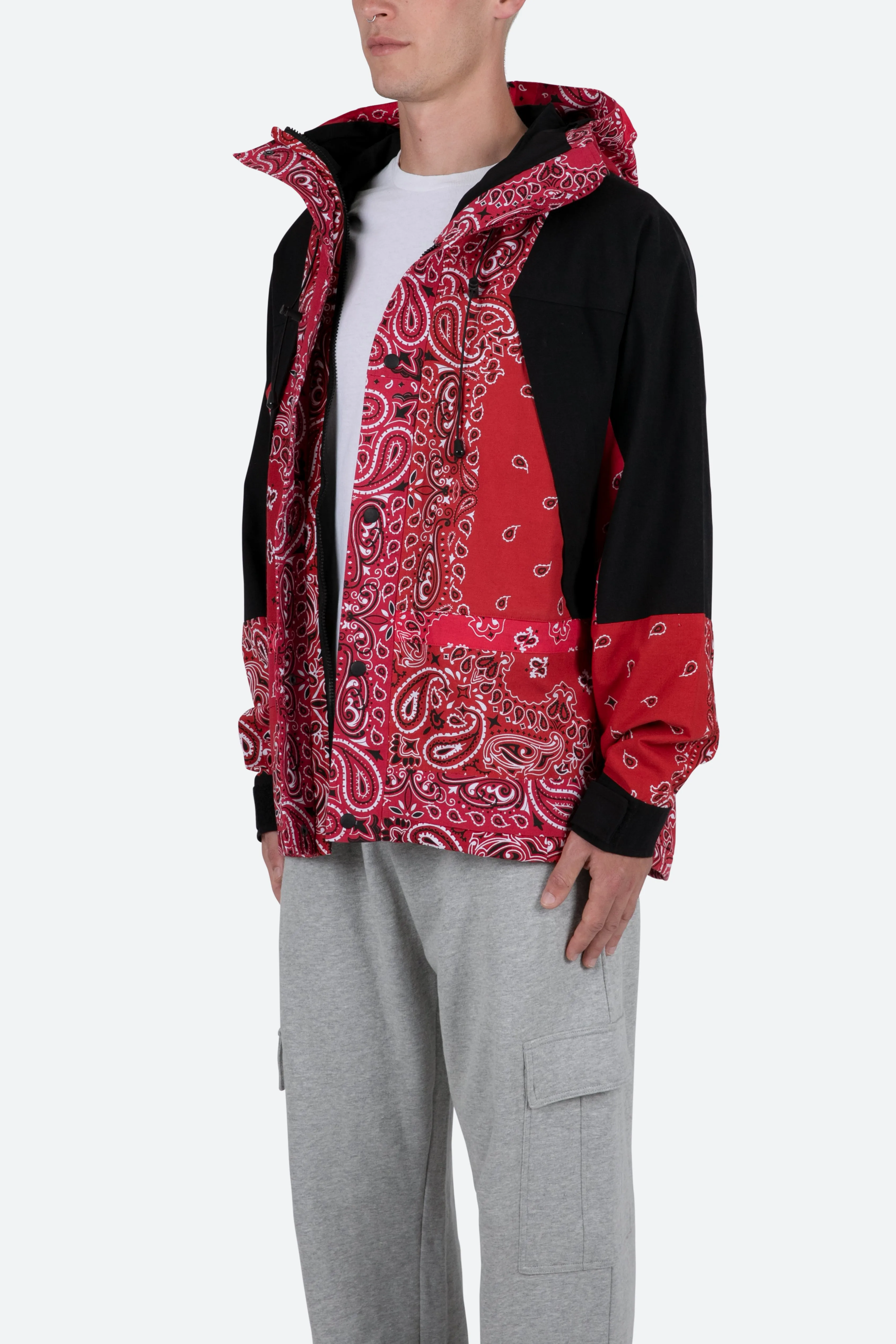 Hooded Bandana Jacket - Red