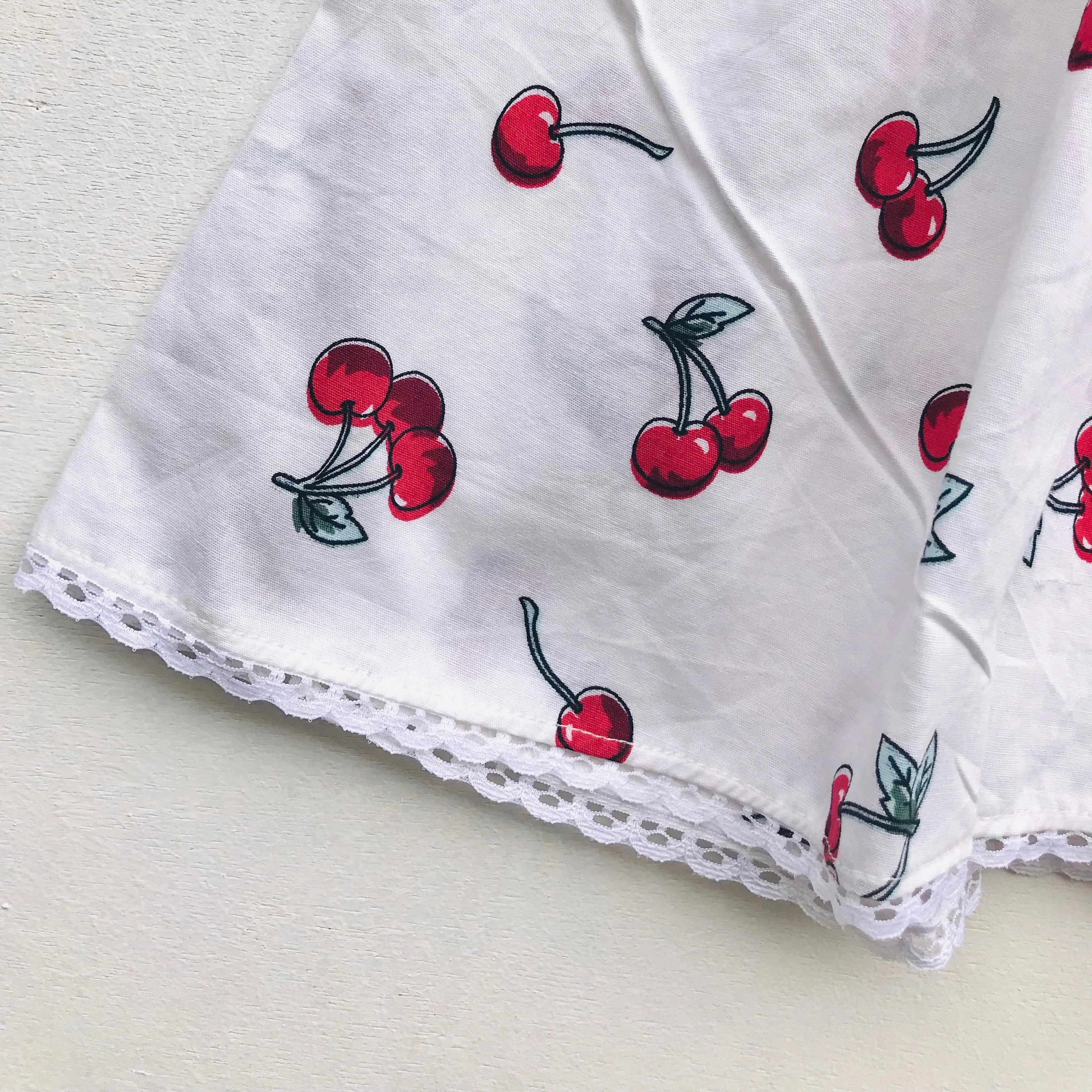 Iris Dress in White Cherries