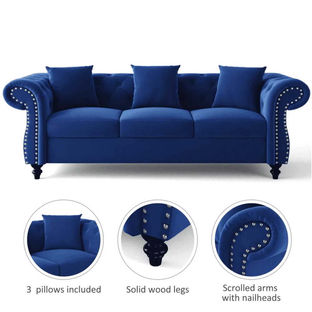 Jack & Hill Chesterfield Suede Sofa Set