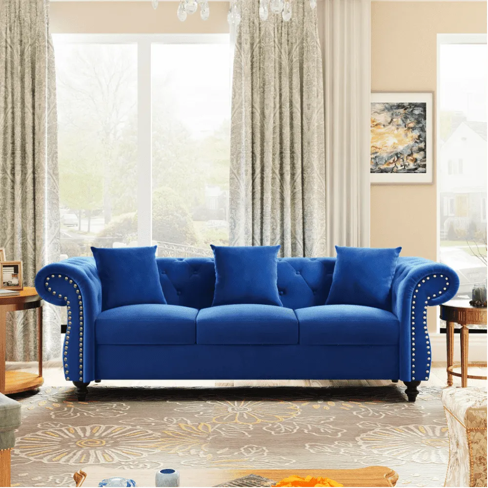 Jack & Hill Chesterfield Suede Sofa Set