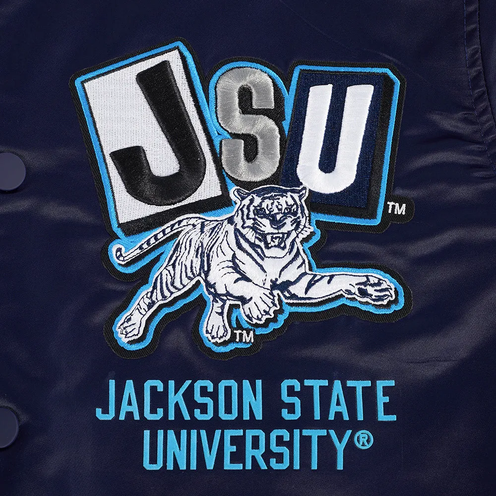 JACKSON STATE UNIVERSITY HOMECOMING MEN'S RIB SATIN JACKET (MIDNIGHT NAVY)