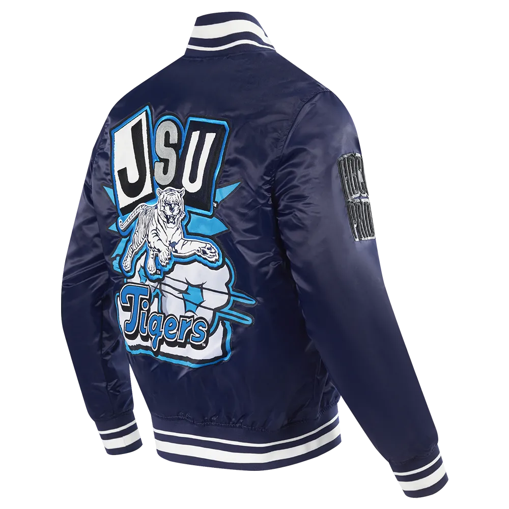 JACKSON STATE UNIVERSITY HOMECOMING MEN'S RIB SATIN JACKET (MIDNIGHT NAVY)