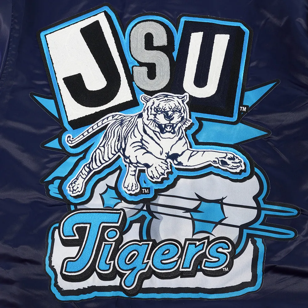 JACKSON STATE UNIVERSITY HOMECOMING MEN'S RIB SATIN JACKET (MIDNIGHT NAVY)