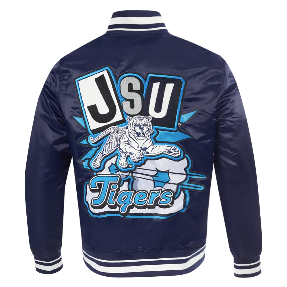 JACKSON STATE UNIVERSITY HOMECOMING MEN'S RIB SATIN JACKET (MIDNIGHT NAVY)