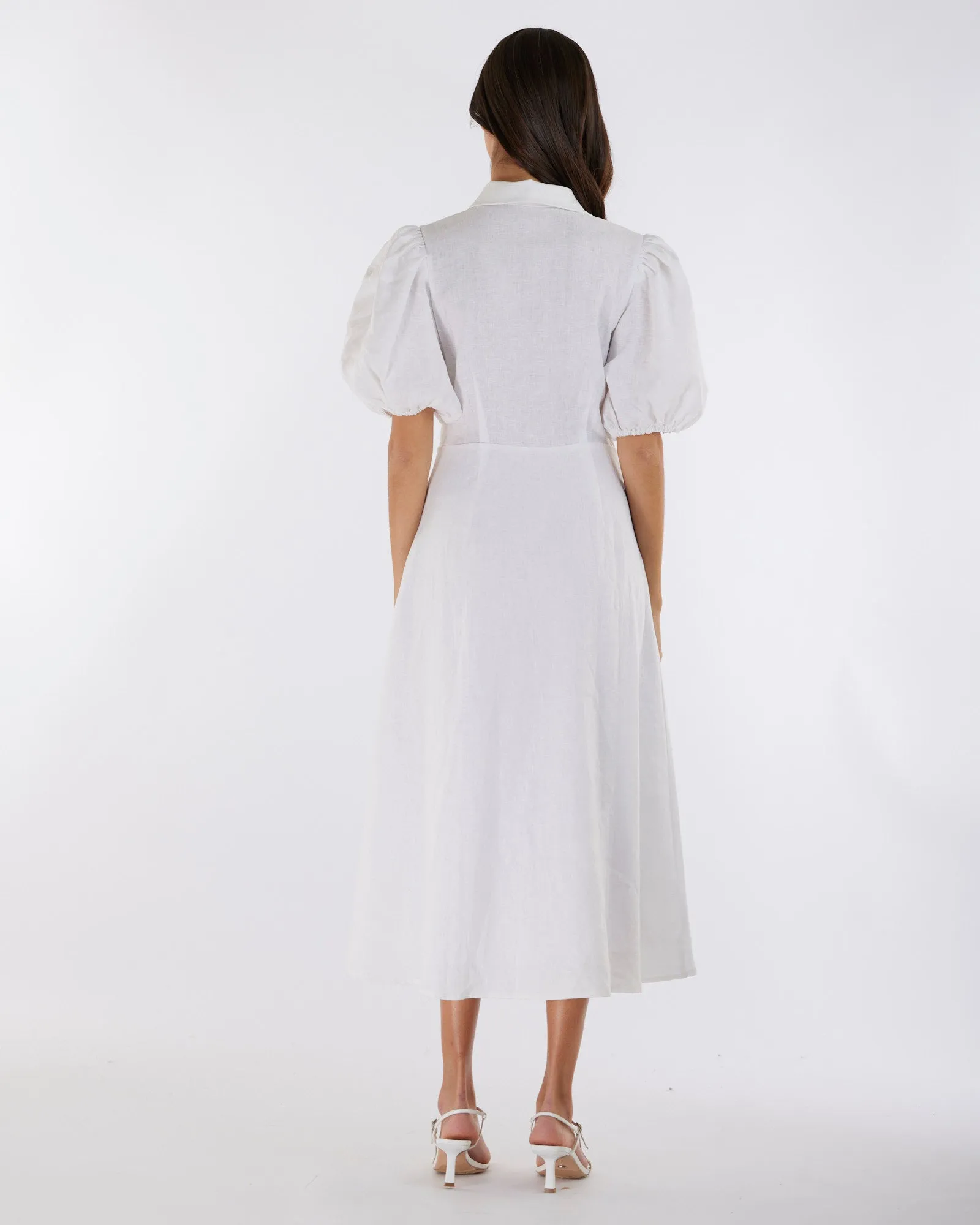 White Julius Midi Dress - Premium Quality Linen