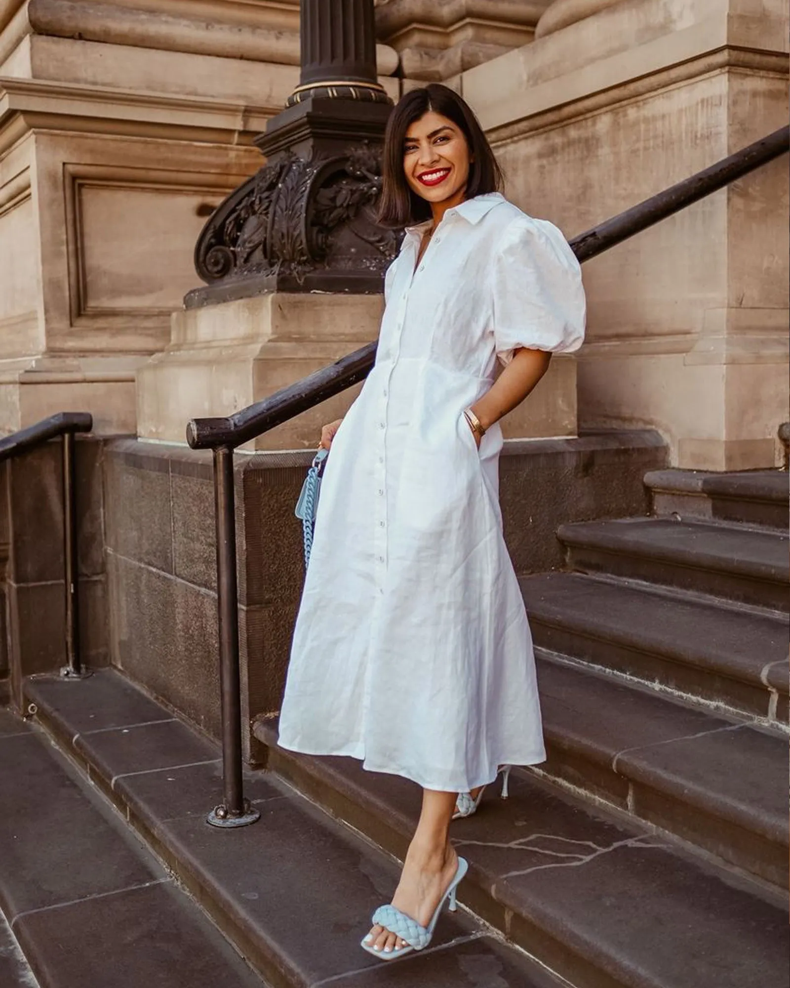 White Julius Midi Dress - Premium Quality Linen