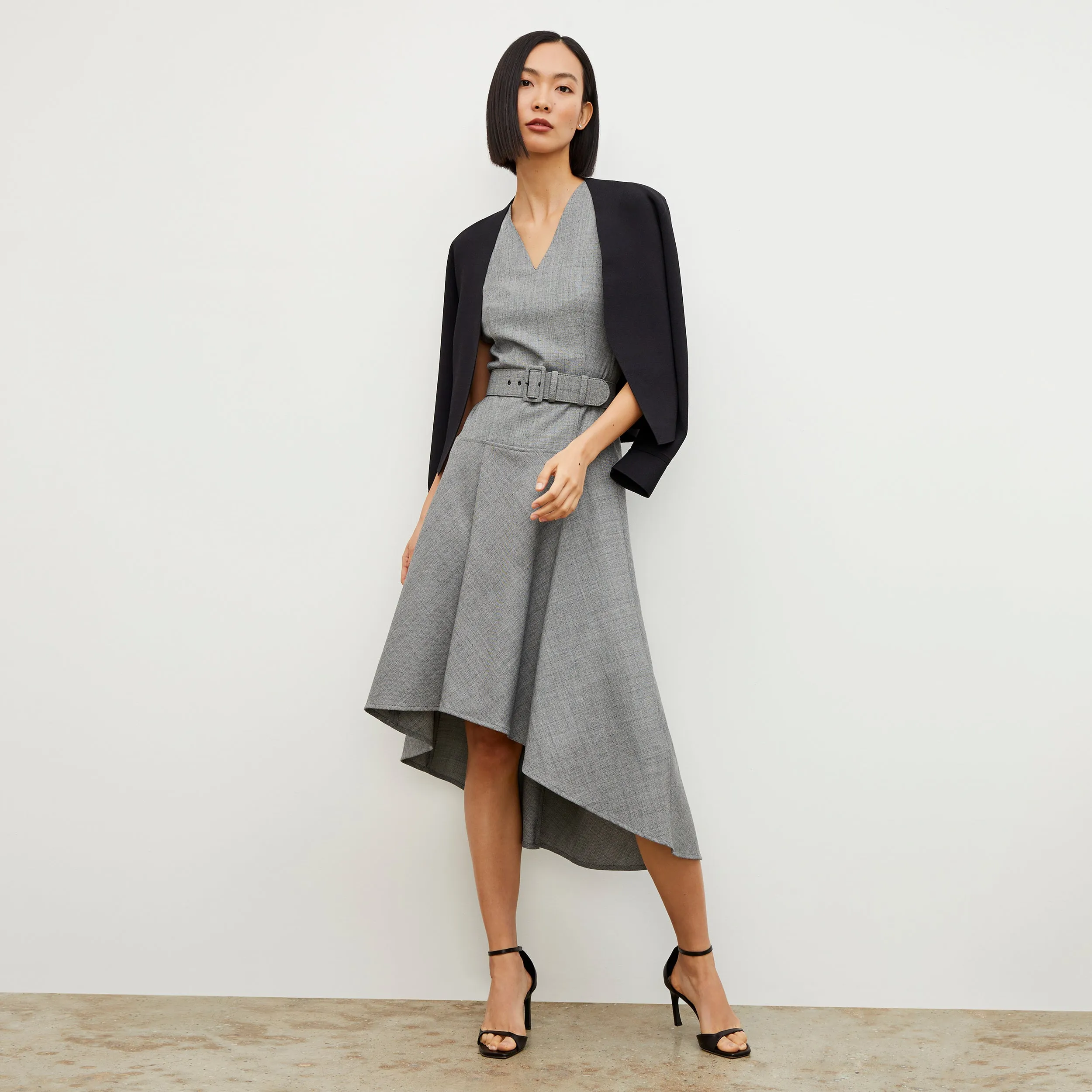 Kelsey Dress - Sharkskin :: Black / White