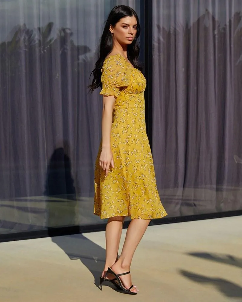 Kristen Dress - Yellow  Floral