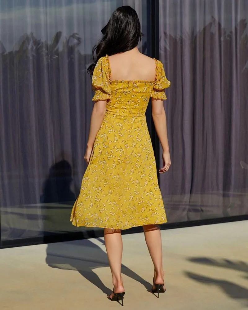 Kristen Dress - Yellow  Floral