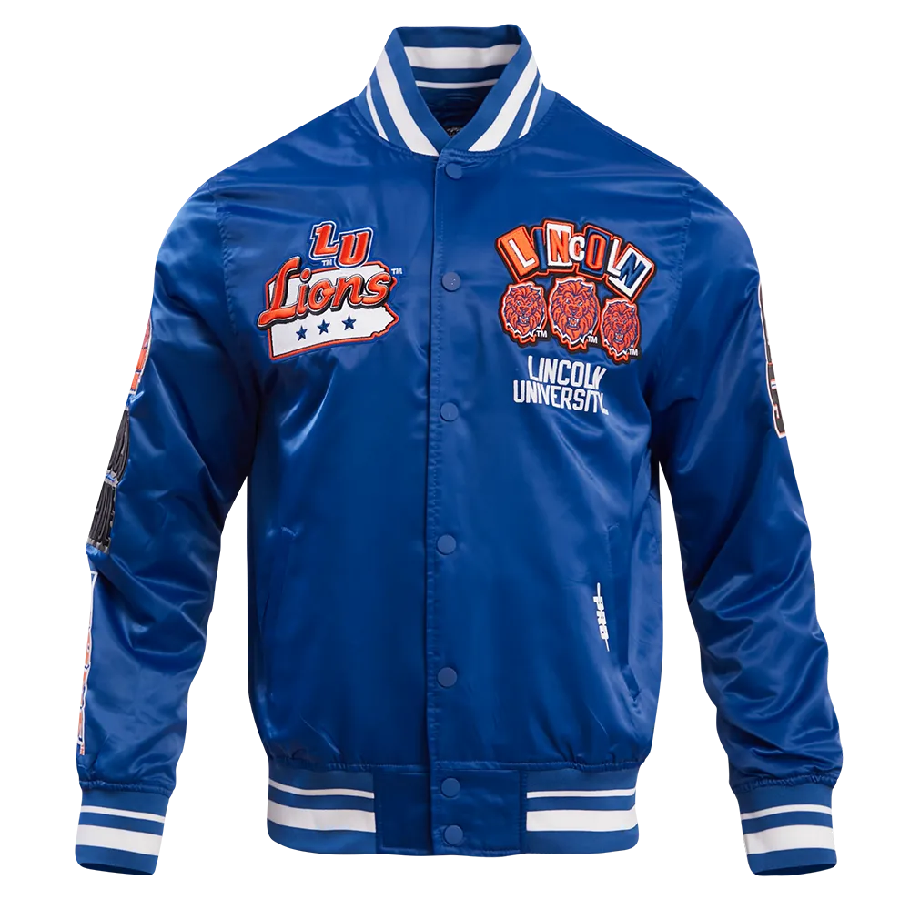 LINCOLN UNIVERSITY HOMECOMING MEN'S RIB SATIN JACKET (DODGER BLUE)