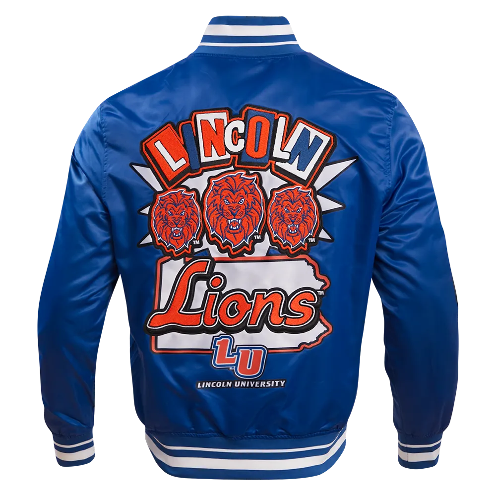 LINCOLN UNIVERSITY HOMECOMING MEN'S RIB SATIN JACKET (DODGER BLUE)