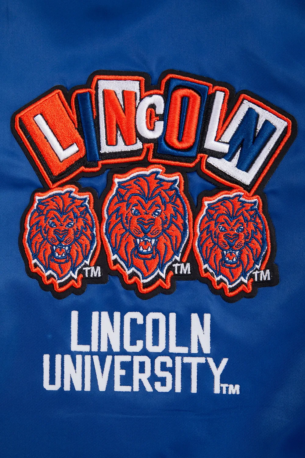 LINCOLN UNIVERSITY HOMECOMING MEN'S RIB SATIN JACKET (DODGER BLUE)