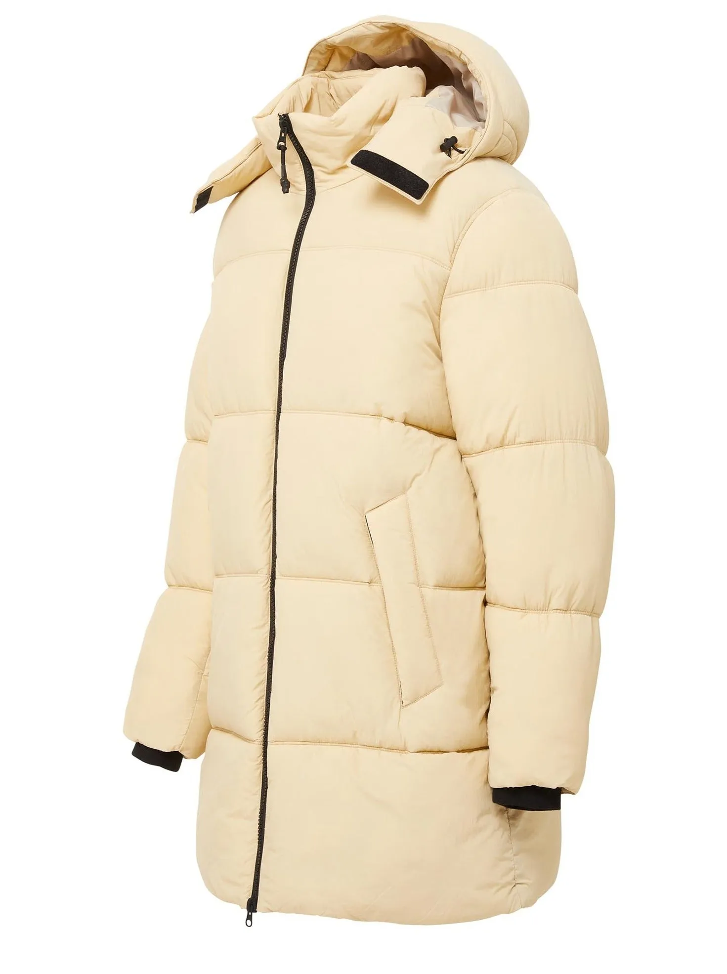 Long Hooded Puffer - Cream