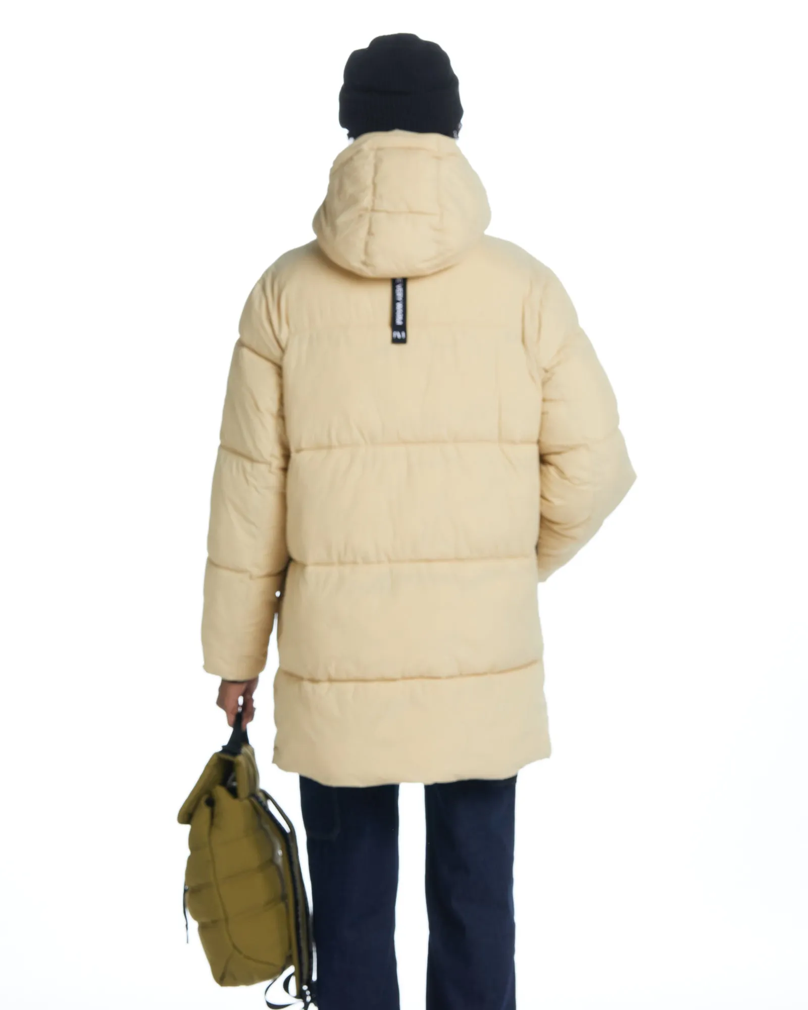 Long Hooded Puffer - Cream