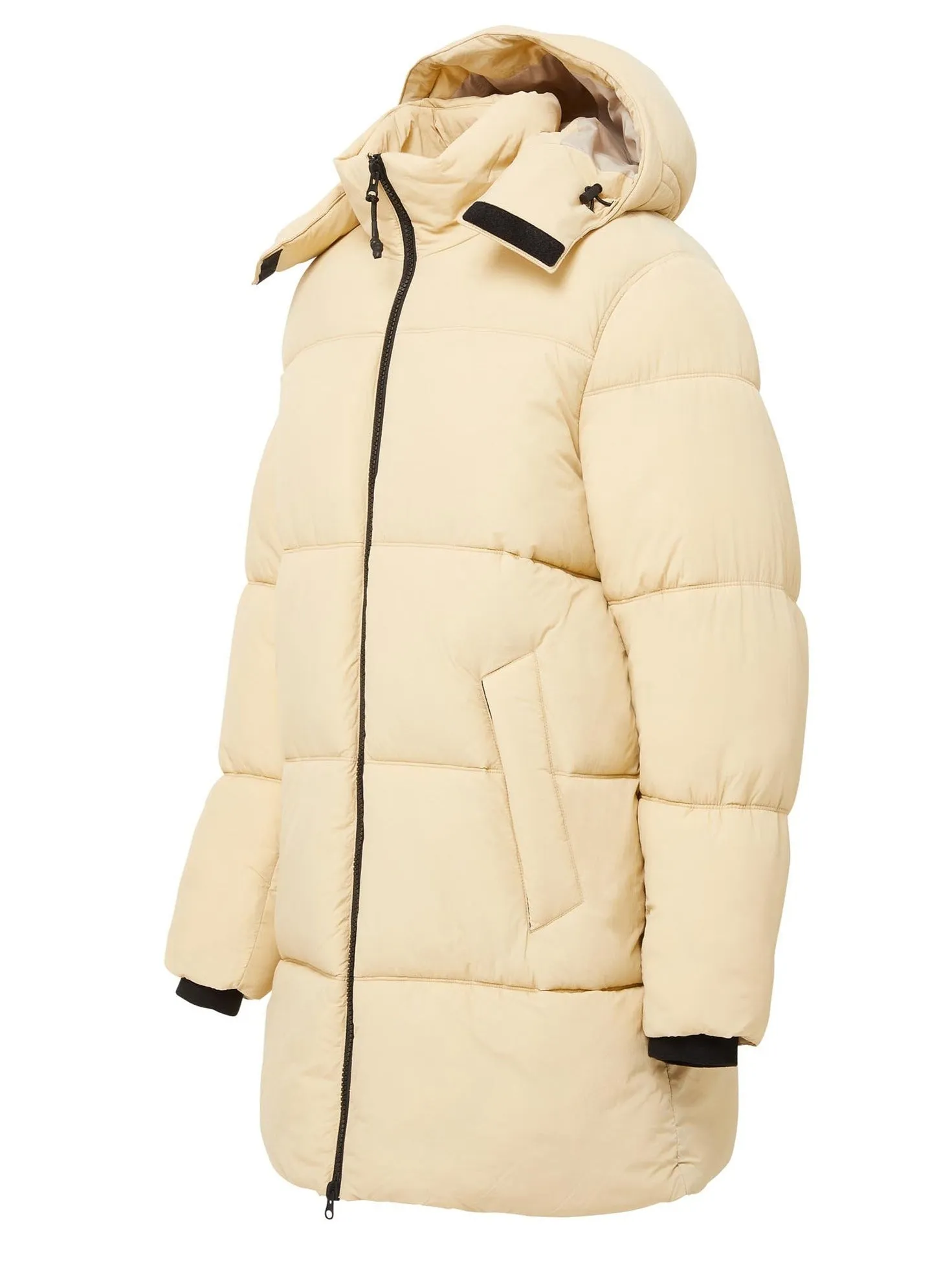 Long Hooded Puffer - Cream