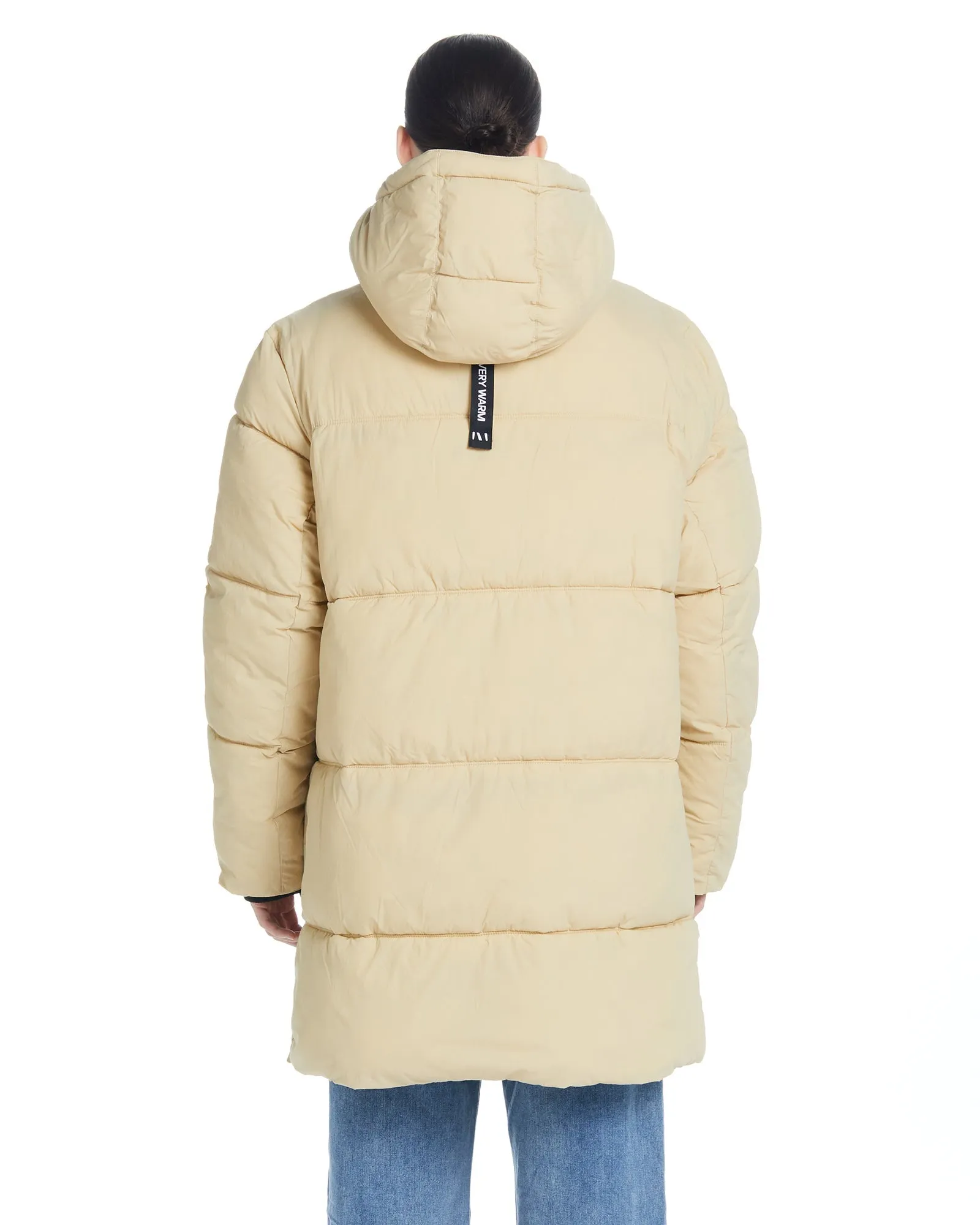 Long Hooded Puffer - Cream