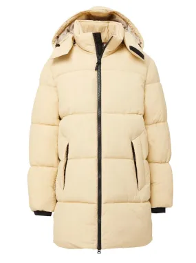 Long Hooded Puffer - Cream