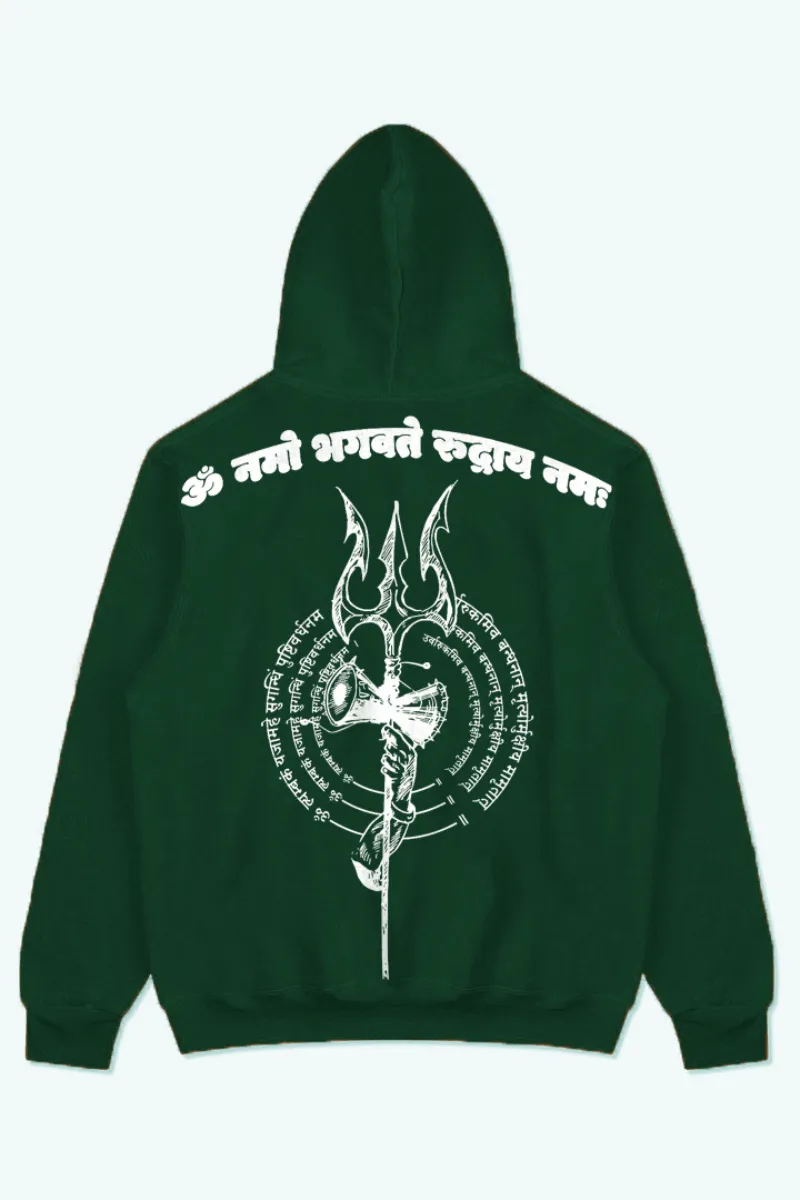 LORD SHIVA IMMORTAL OVERSIZED HOODIE (MILITARY GREEN)