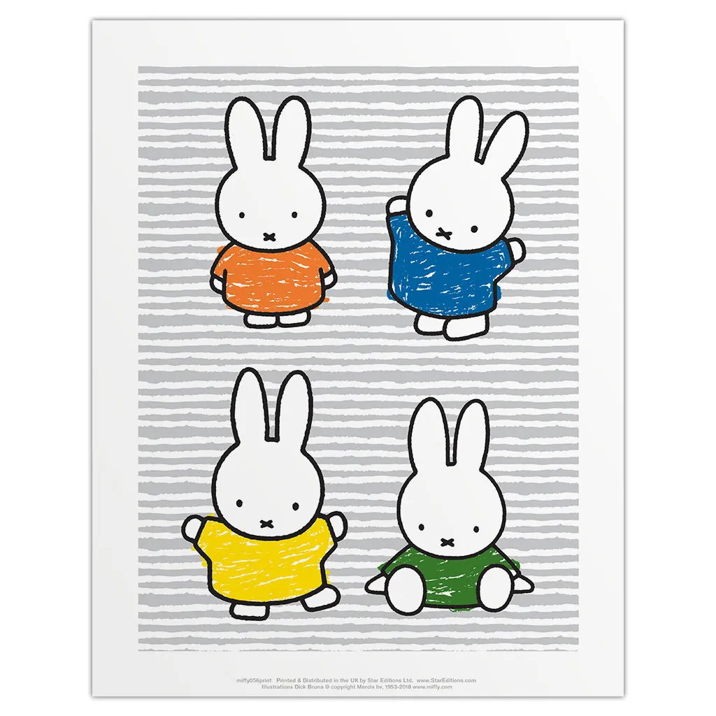 Miffy Coloured Dresses Mini Poster