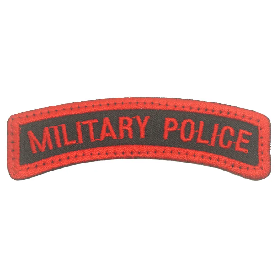 MILITARY POLICE TAB - BLACK RED