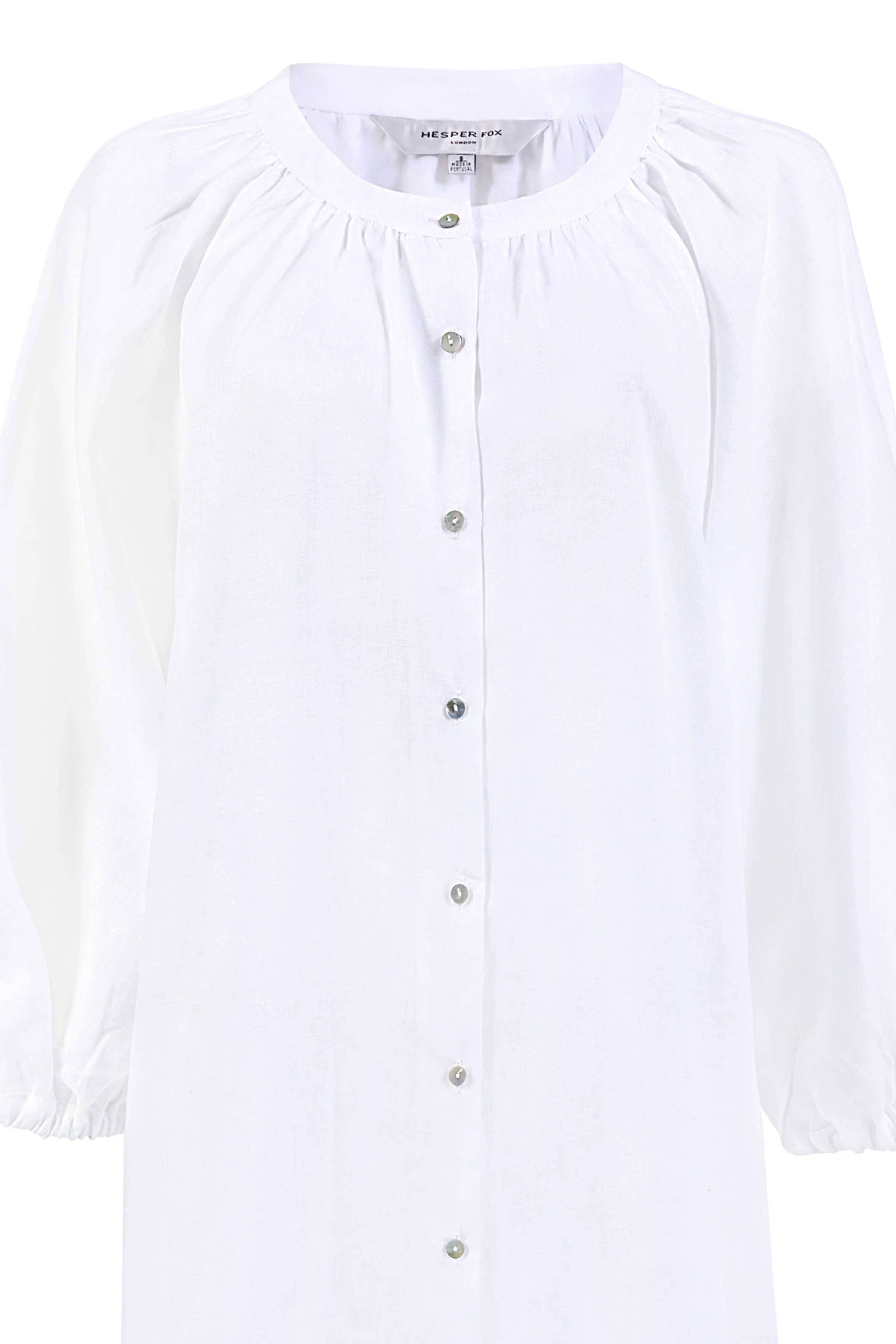 Ophelia White Linen Shirt Dress