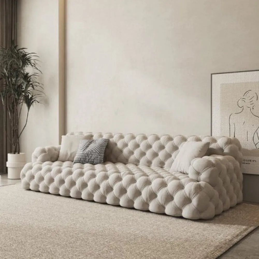 Oswal Premium Chesterfield Sofa Set in Suede