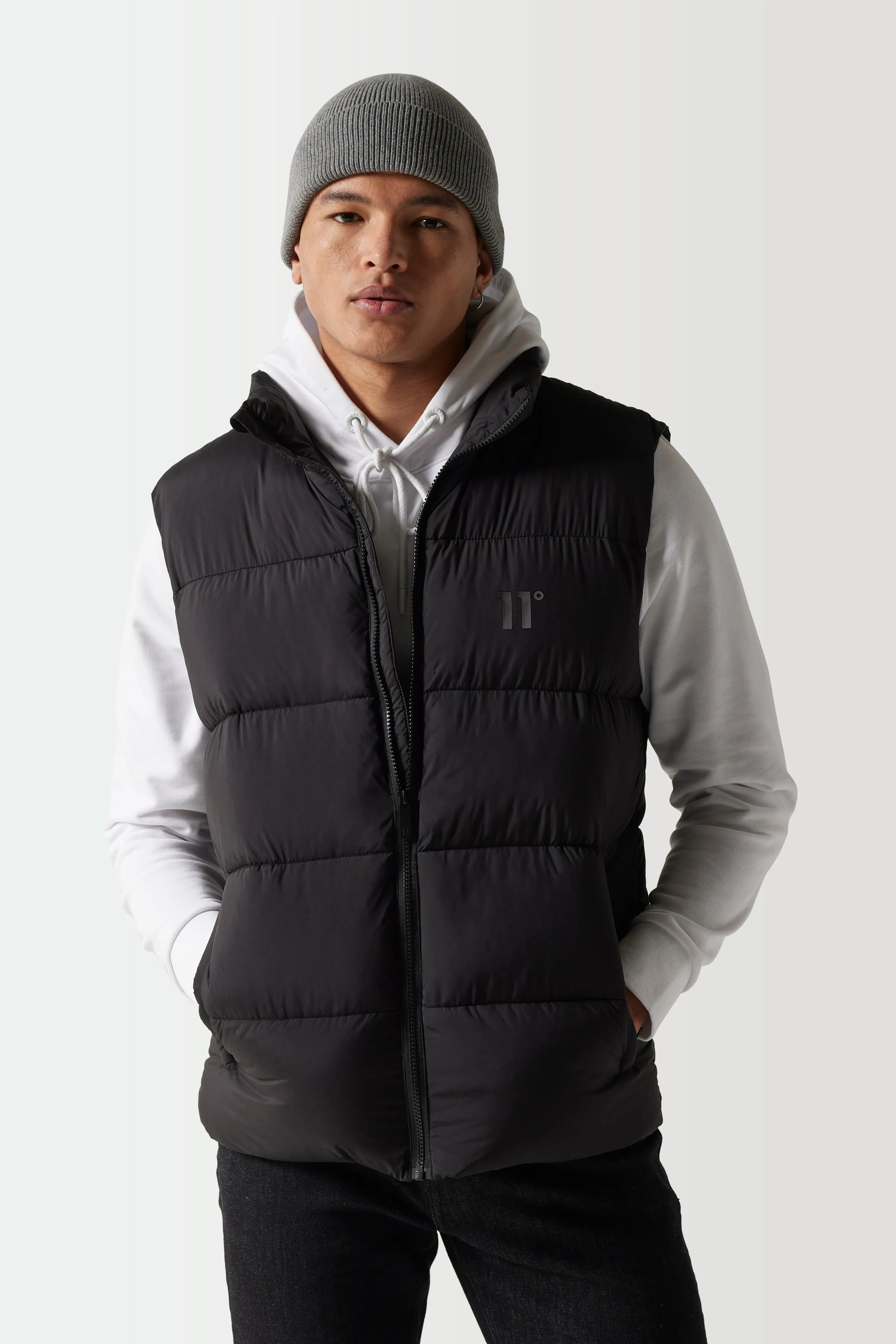 Panel Puffer Gilet - Black