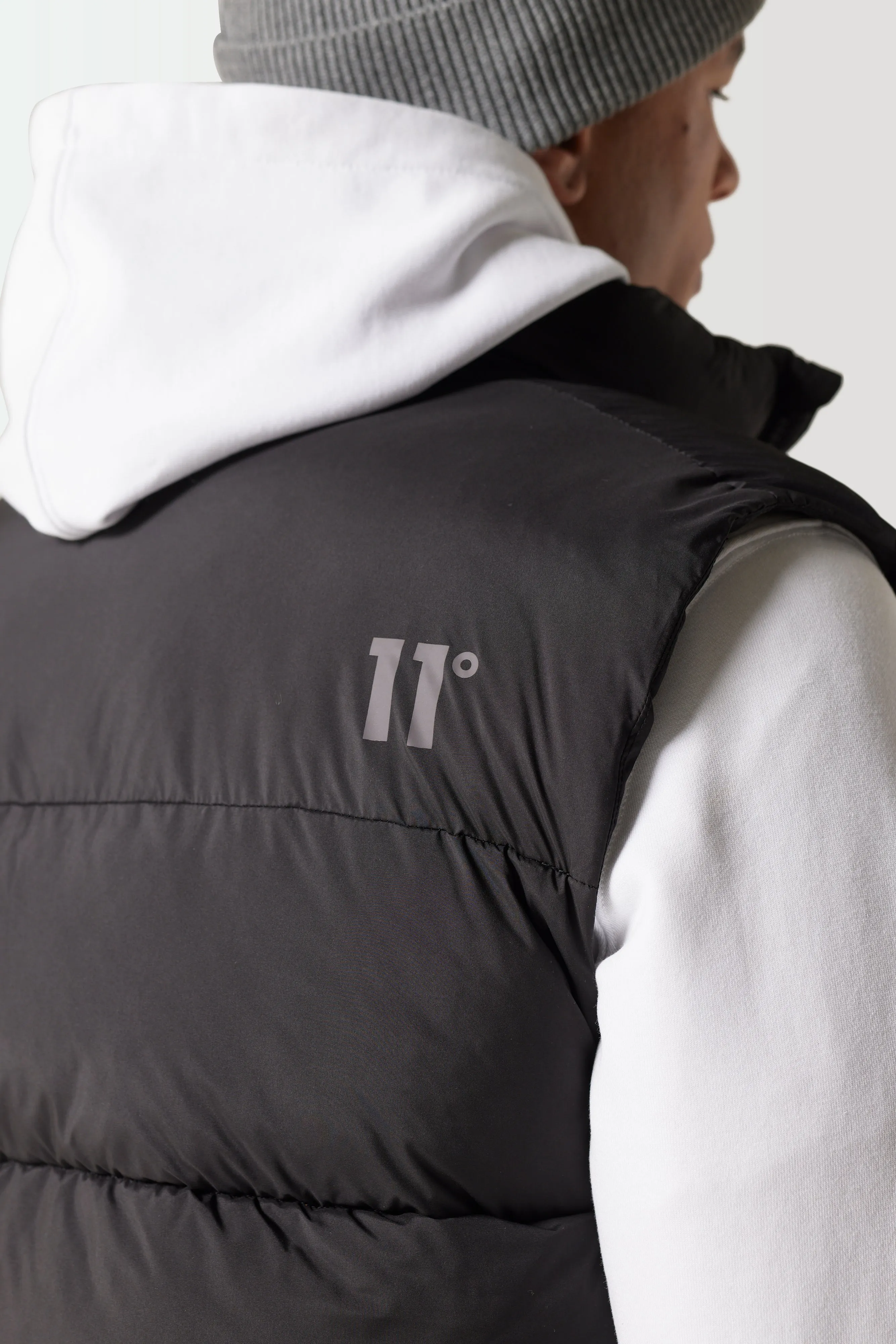 Panel Puffer Gilet - Black