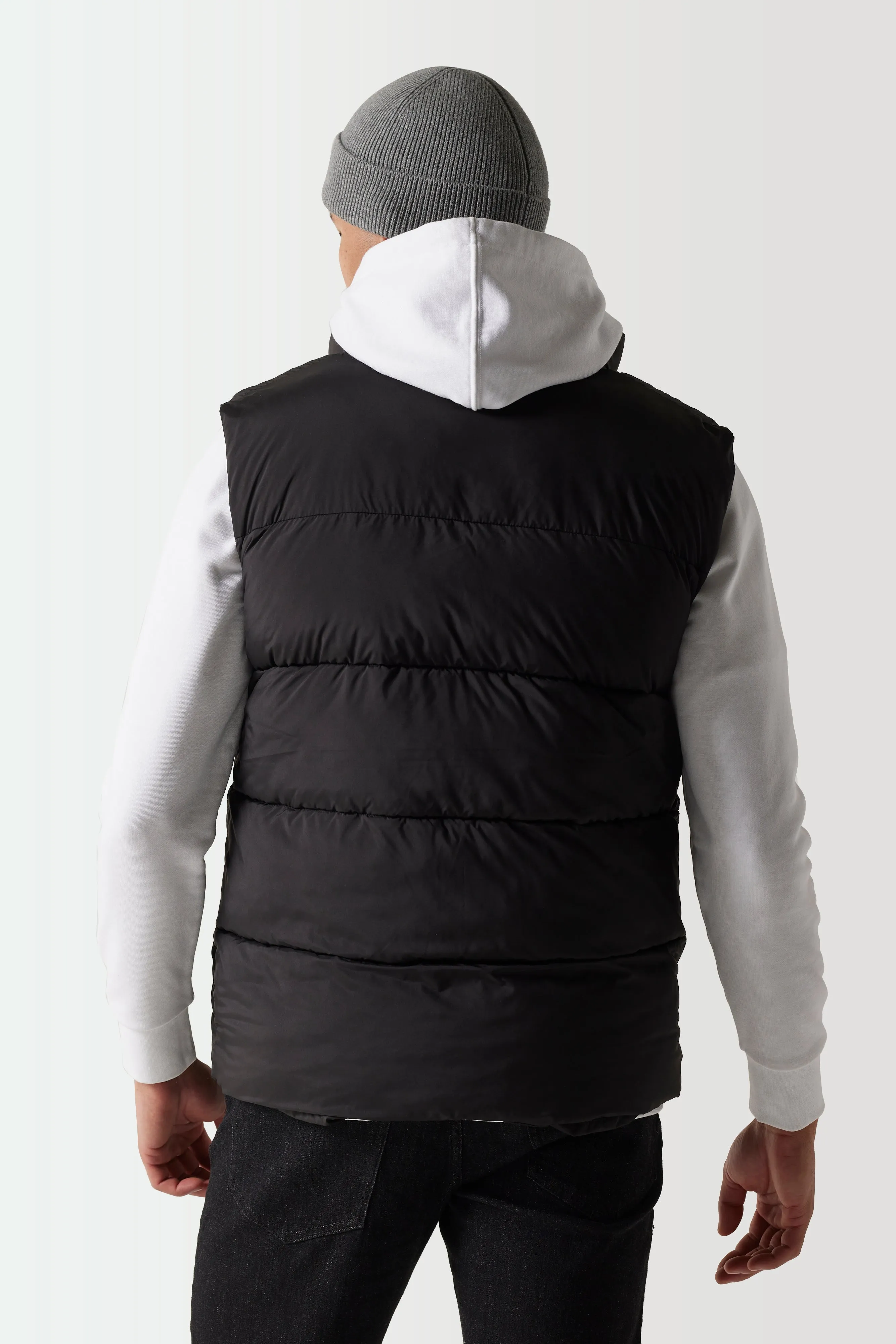 Panel Puffer Gilet - Black