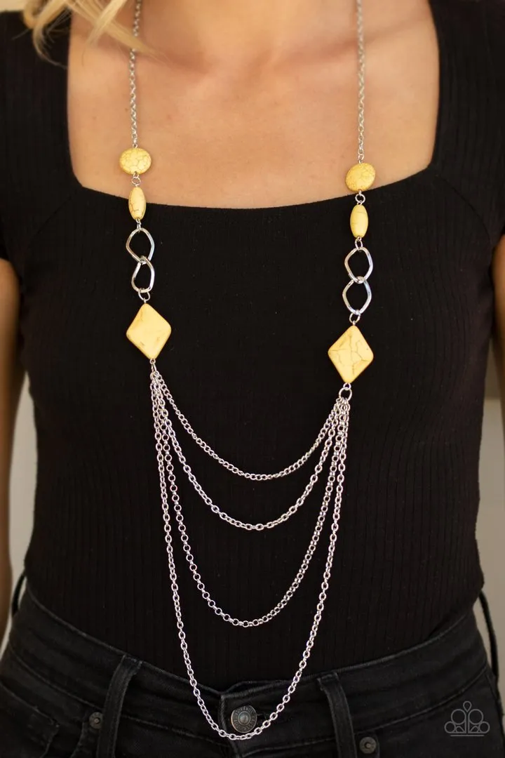 Paparazzi Desert Dawn - Yellow Necklace