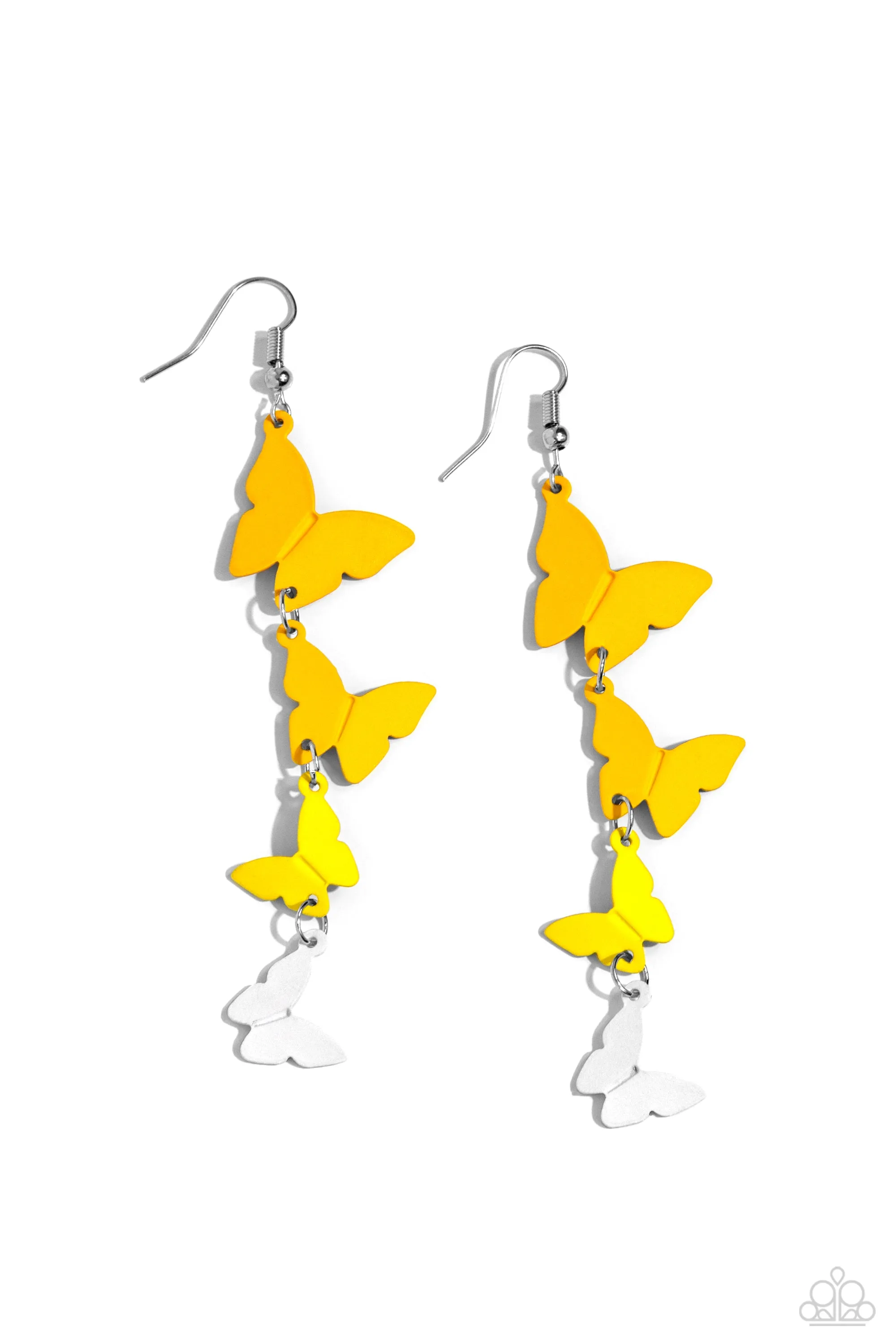 Paparazzi Haphazard Headliner Yellow Earrings