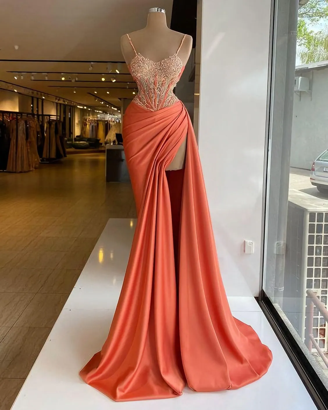 Sheath Long Evening Dresses Prom Party Dresses