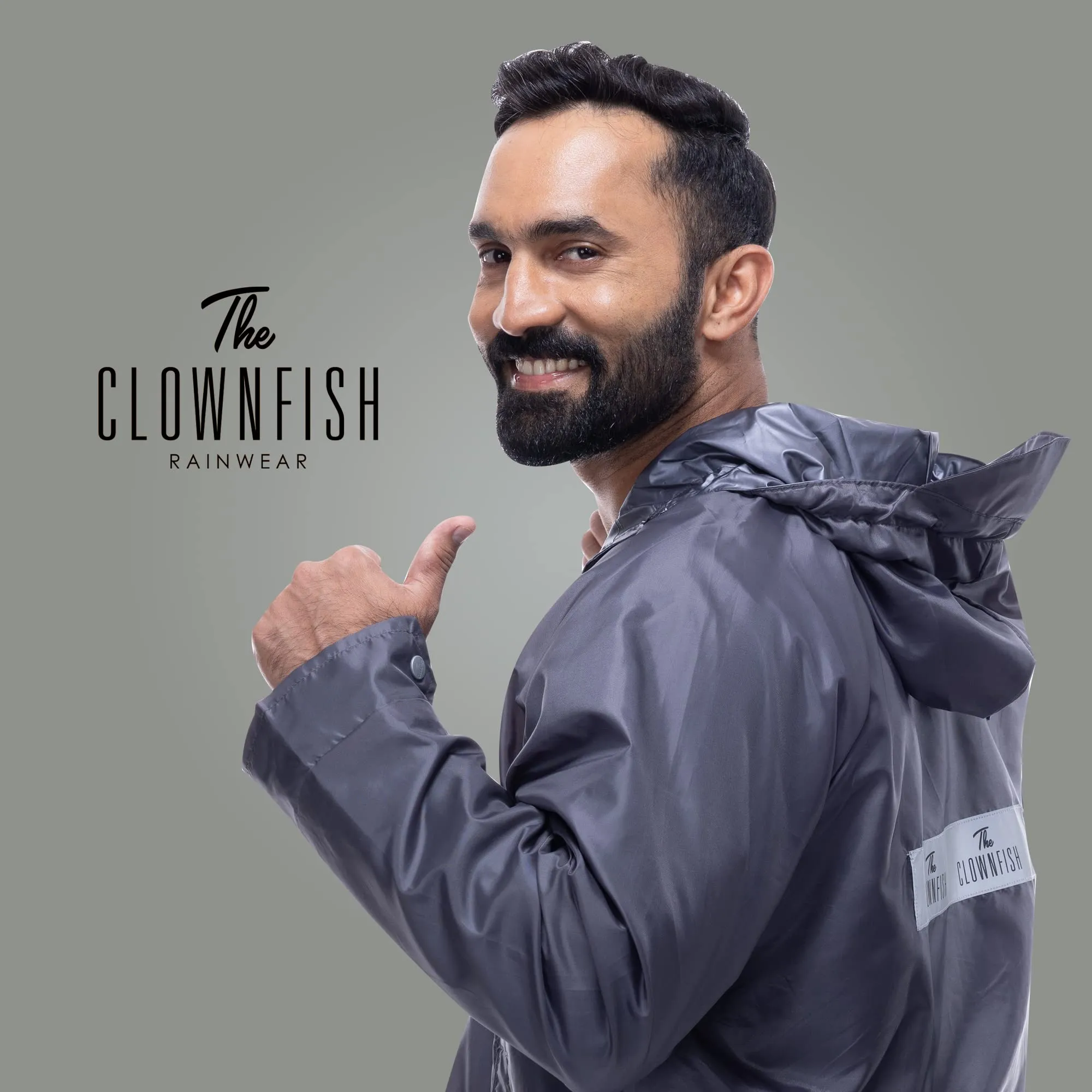 THE CLOWNFISH Arnold Men's Waterproof Polyester Double Coating Reversible Raincoat with Hood and Reflector Logo at Back. Set of Top and Bottom. Printed Plastic Pouch with Rope(Black, XXX-Large)