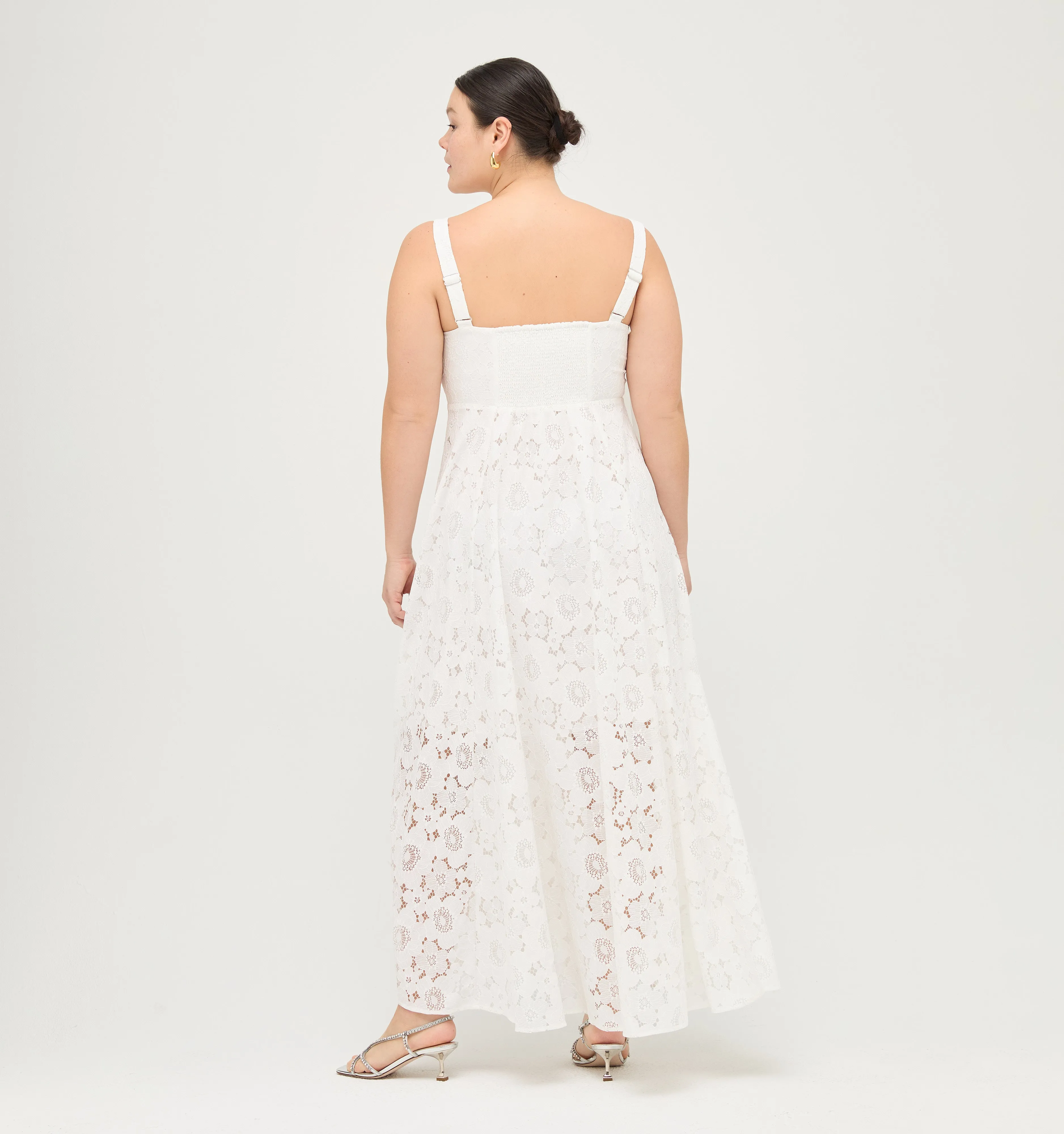 The Lace Rowena Dress - White Floral Lace