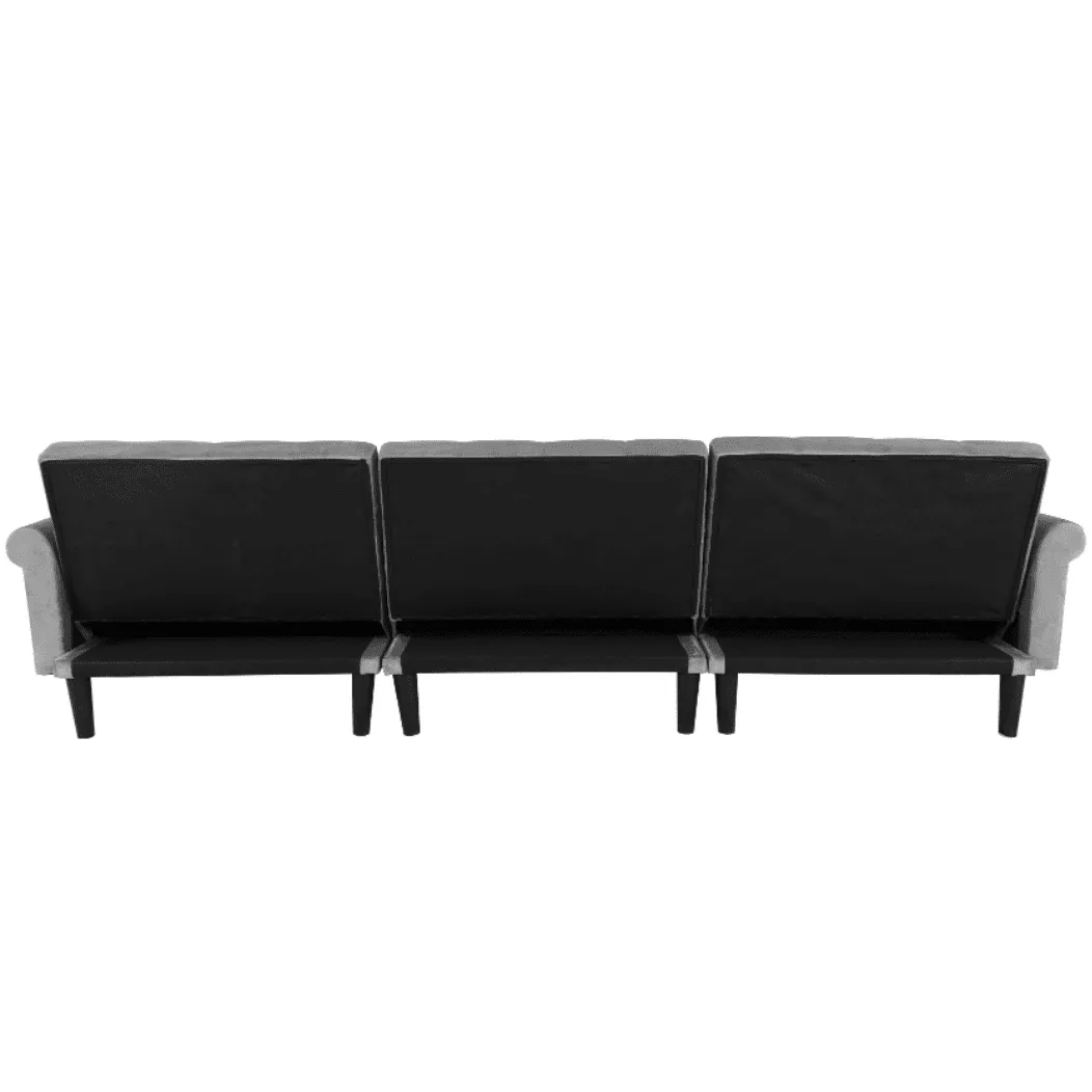 Tufted back Suede Chesterfield Sectional Sofa Set