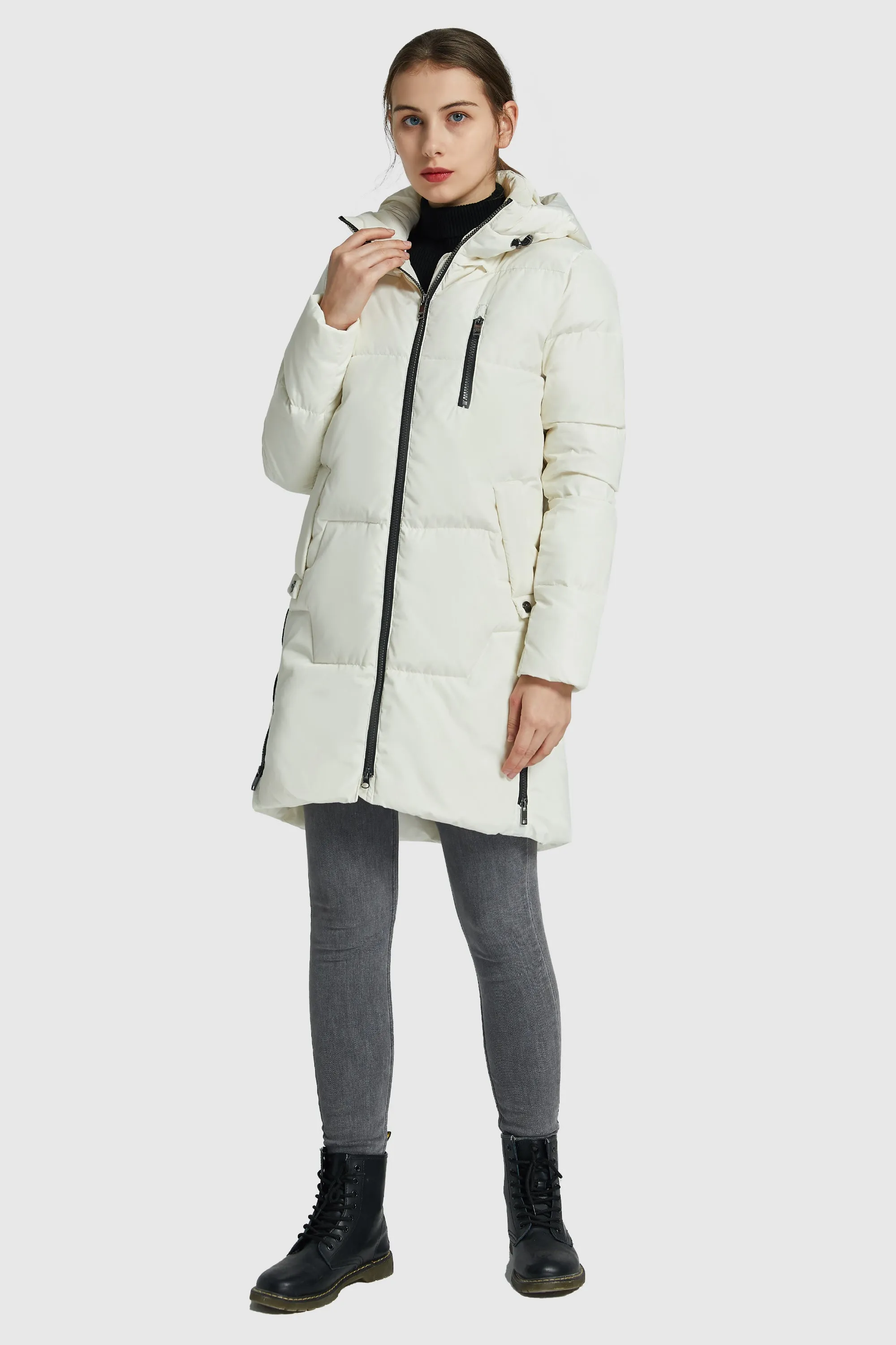 Two-Way Zipper Hooded Puffer Jacket