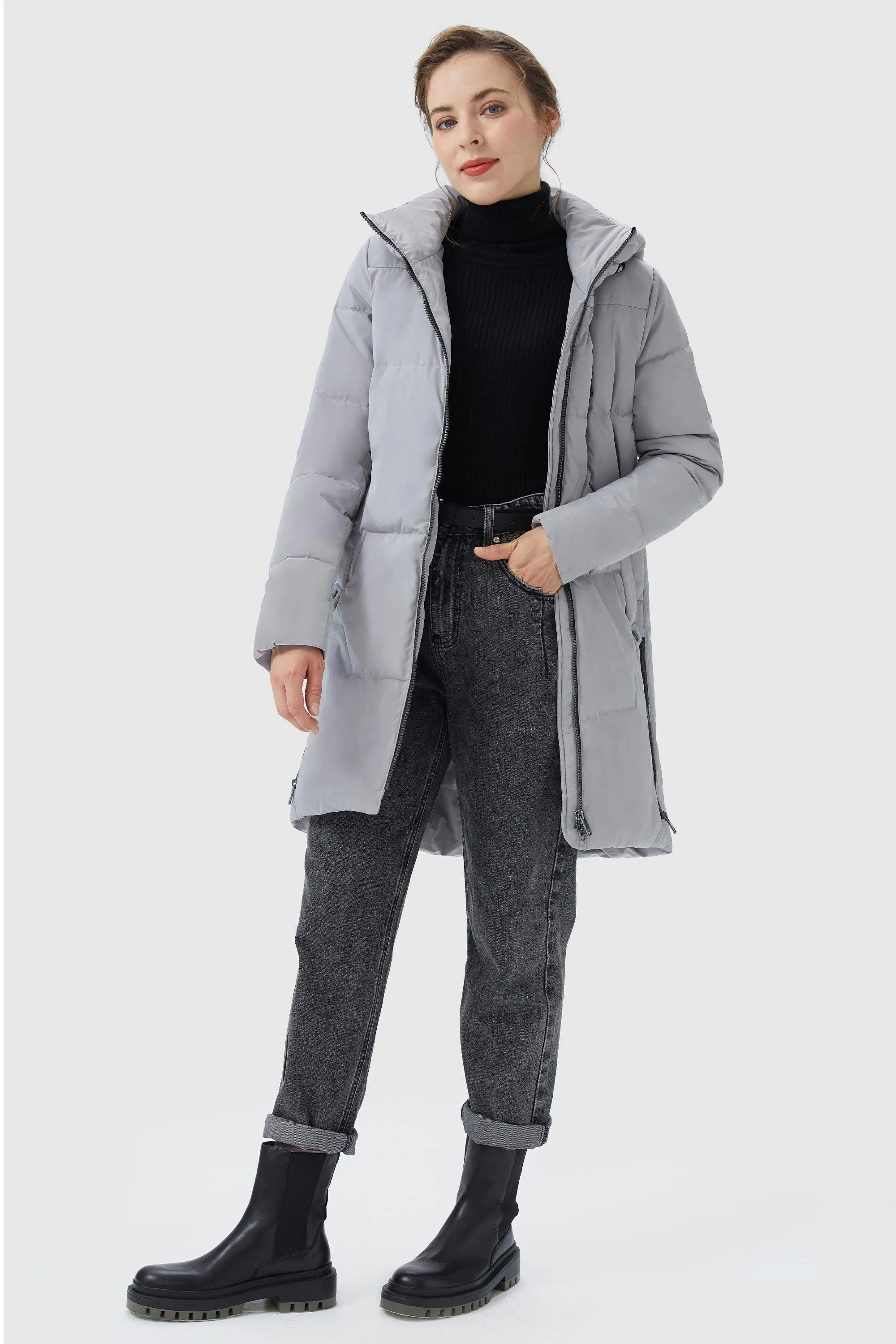 Two-Way Zipper Hooded Puffer Jacket