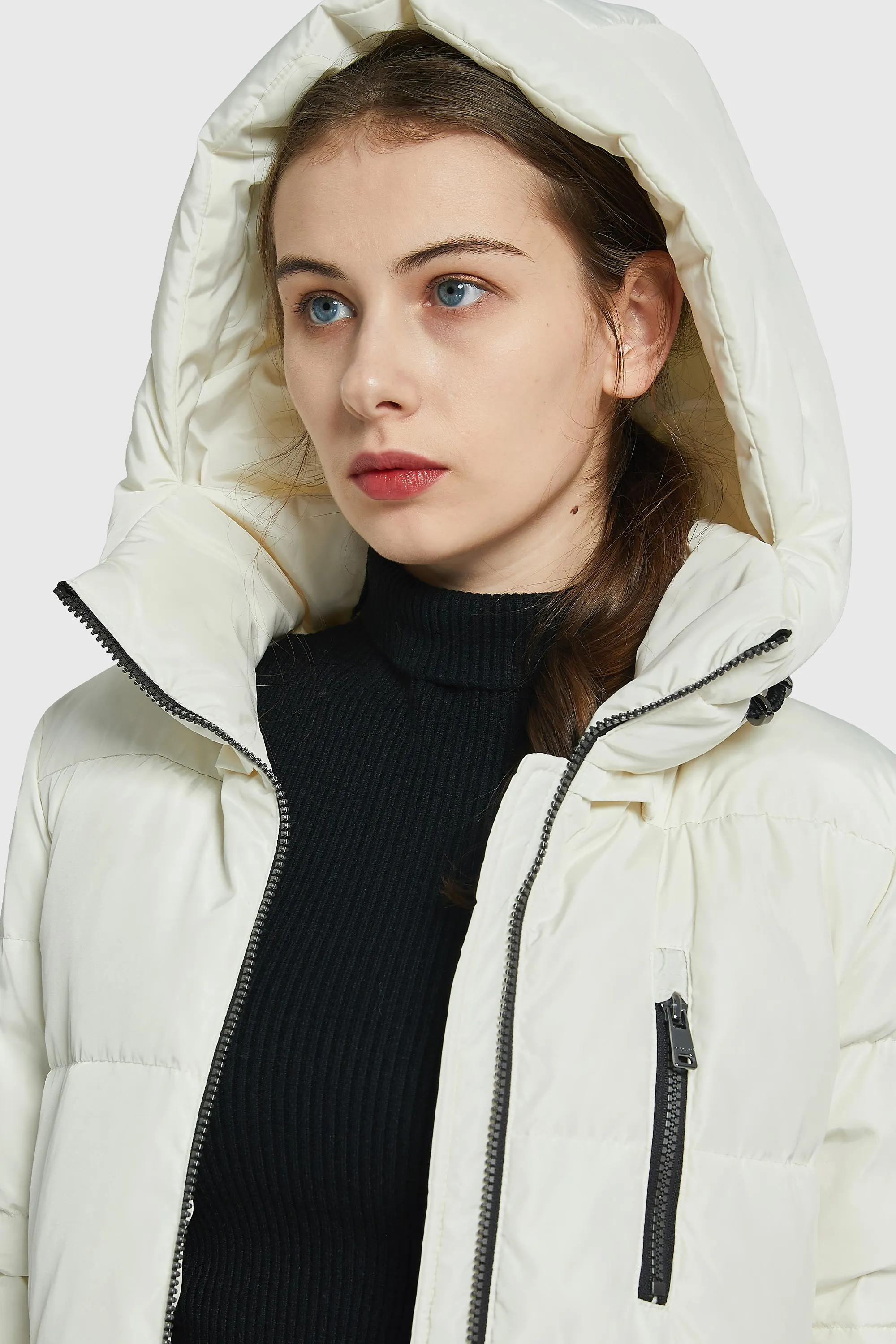 Two-Way Zipper Hooded Puffer Jacket