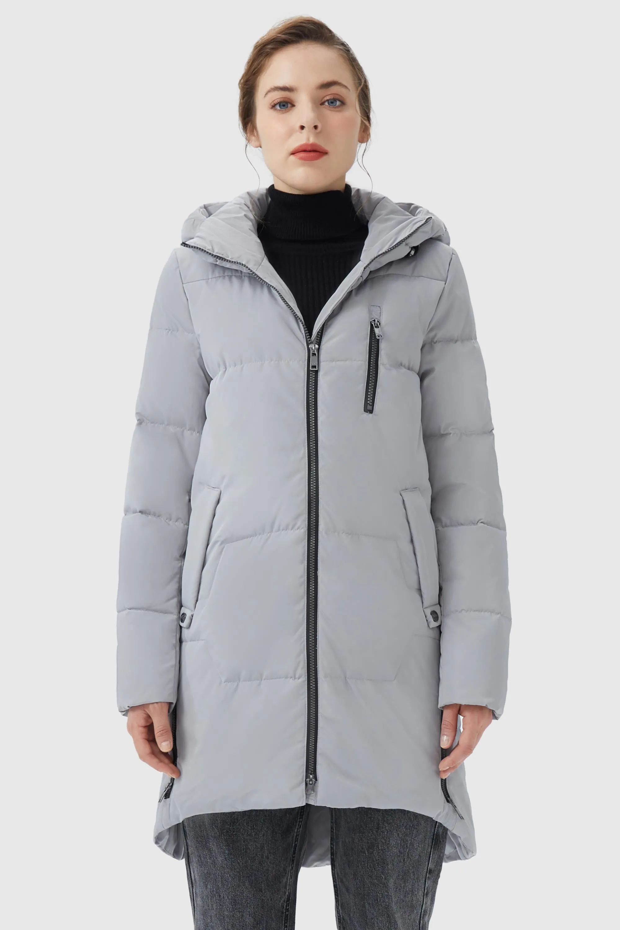 Two-Way Zipper Hooded Puffer Jacket