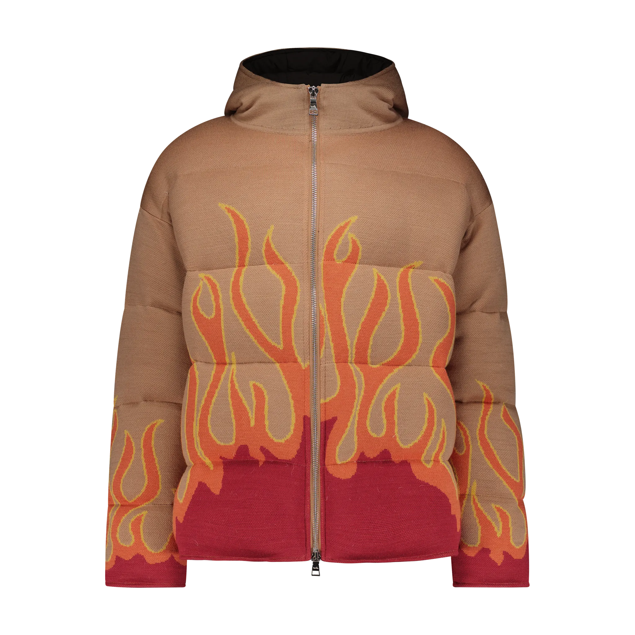 UP IN FLAMES SWEATER PUFFER