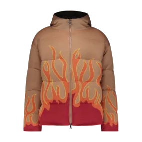 UP IN FLAMES SWEATER PUFFER