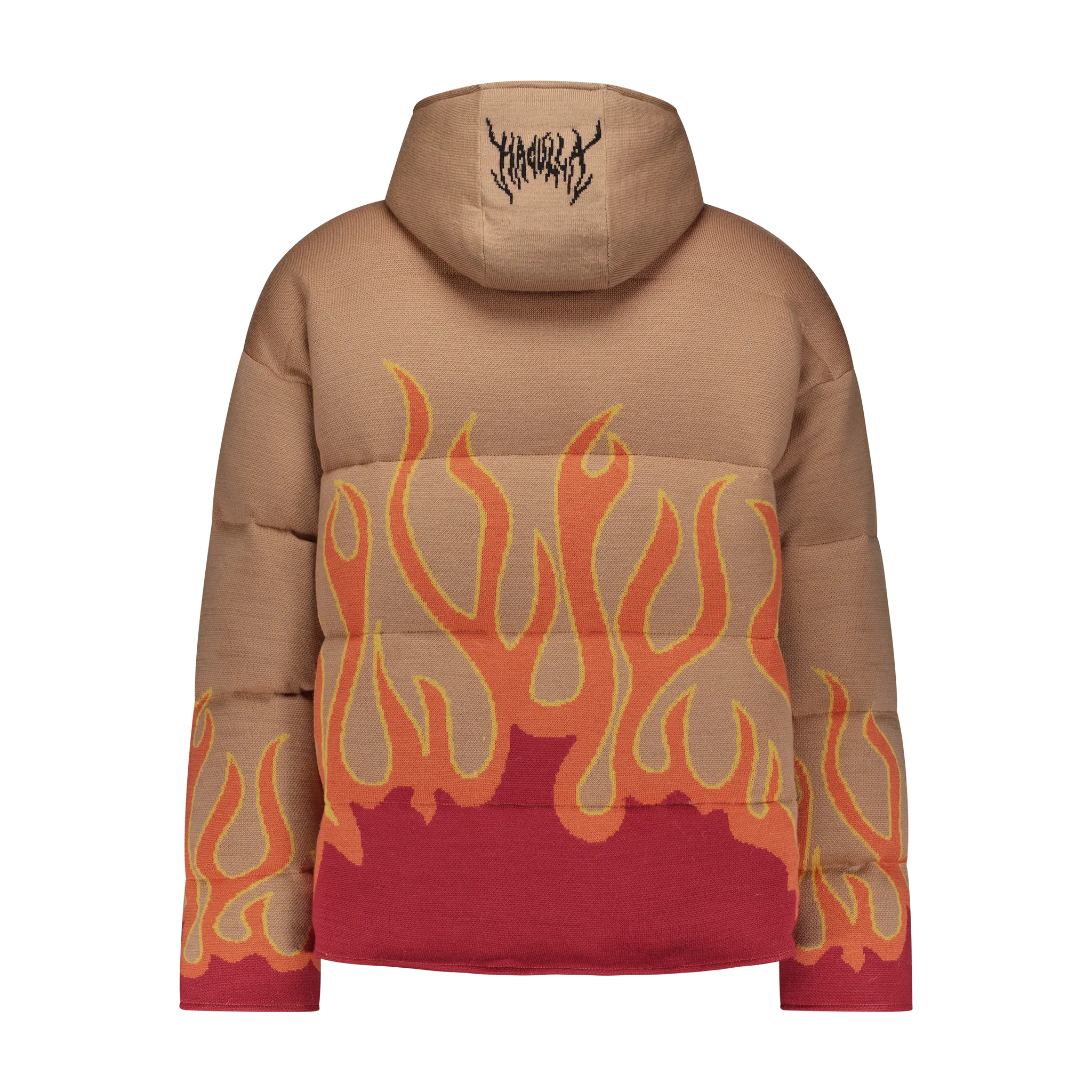 UP IN FLAMES SWEATER PUFFER